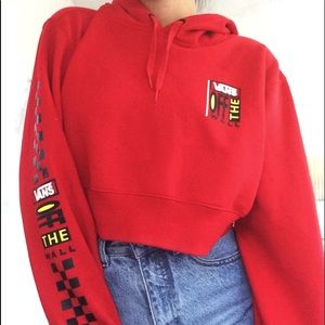 Vans Crop Hoodie - Red